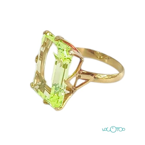 ANILLO ORO 18K CON PIEDRA RECTANGULAR VERDE