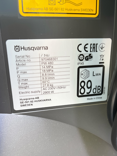 Hidrolimpiadora HUSQVARNA PW 480 140 bar 18