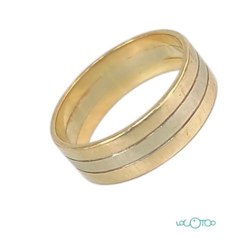 ANILLO DE ORO DE 18K BICOLOR