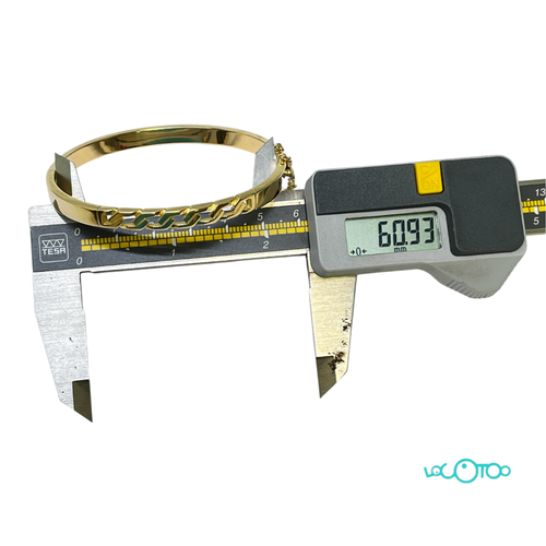 Pulsera Oro 18Kt RIGIDA CON TRENZADO