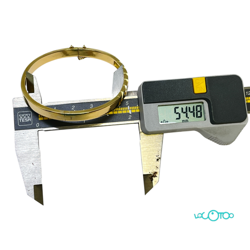 Pulsera Oro 18Kt RIGIDA CON TRENZADO