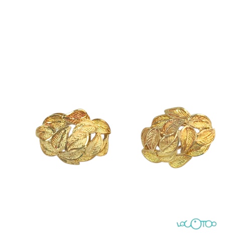 PENDIENTES ORO 18K CON HOJAS
