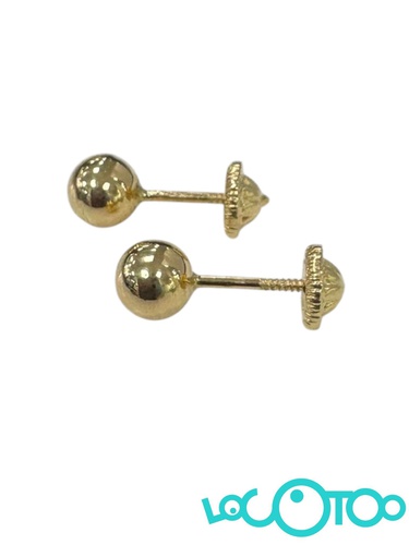 PENDIENTES BOLA ORO 18K