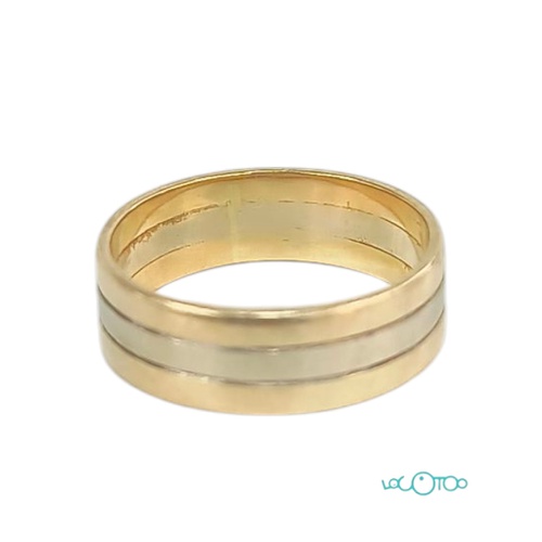 ANILLO DE ORO DE 18K BICOLOR