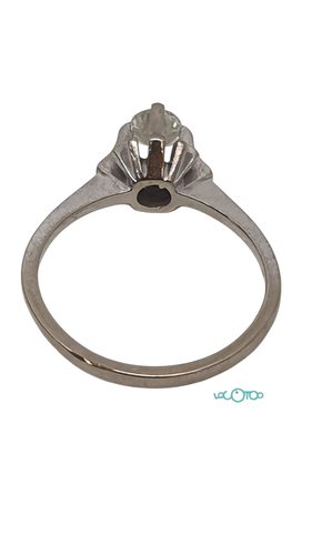 Anillo Blanco Oro CON BRILLANTE Talla 14