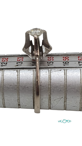Anillo Blanco Oro CON BRILLANTE Talla 14