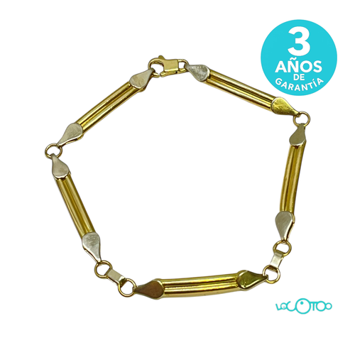 Pulsera Oro BLANCO Y AMARILLO 7g 20cm