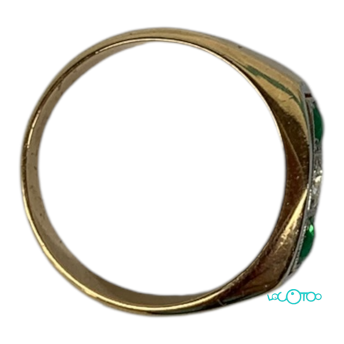 ANILLO TIPO TRESILLO ORO 18K CON DIAMANTE Y