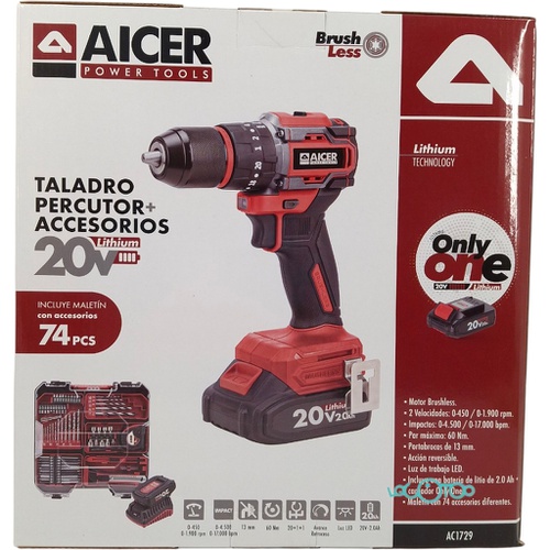 TALADRO PERCUTOR A BATERÍA AICER AC1729
