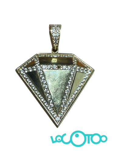 COLGANTE DE ORO CON FORMA DE DIAMANTE 14K Y