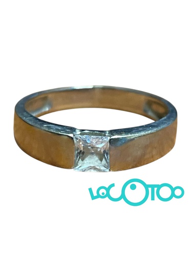 ANILLO ORO BLANCO 18K CON UNA CIRCONITA