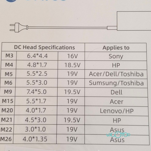 CARGADOR UNIVERSAL PARA PORTÁTIL UNICO AD17