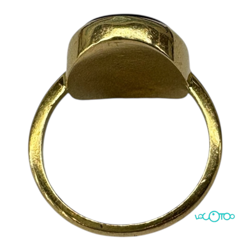 Anillo Oro 18k , ónix y diamante .peso 4,70