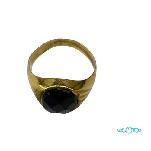 Anillo Oro  18 k con zafiro sintético talla