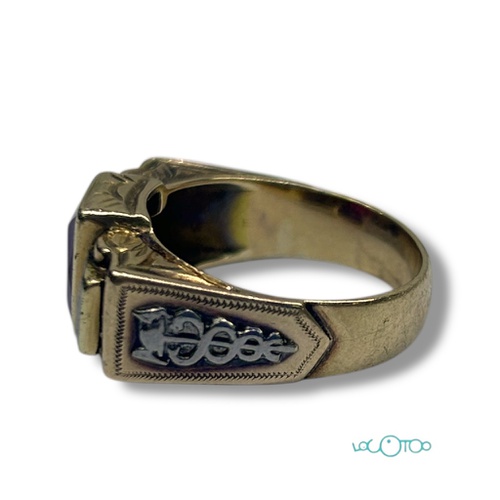 Anillo oro blanco y amarillo 18K
