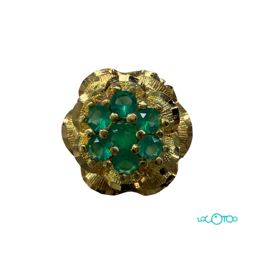 Pendientes oro 18 k en forma de flor y rose