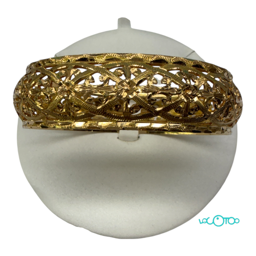 Pulsera de aro  oro 18K,  rigida , abombada