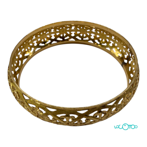 Pulsera de aro  oro 18K,  rigida , abombada