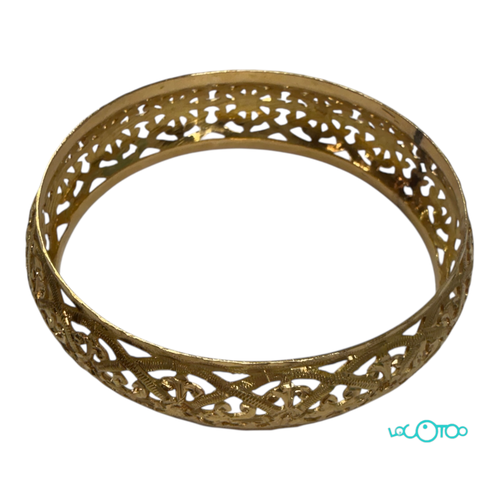 Pulsera de aro  oro 18K,  rigida , abombada