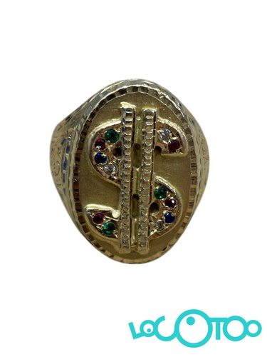 ANILLO ORO 18K CON SIMBOLO DEL DOLAR TALLAD