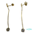 Pendientes Oro largos  18K con circonitas c