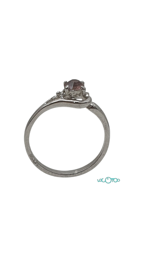 Bisutería ANILLO PLATEADO CON PIEDRA ROSA