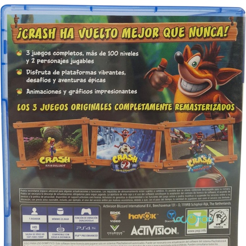 CRASH BANDICOOT: N SANE TRILOGY SONY PS4