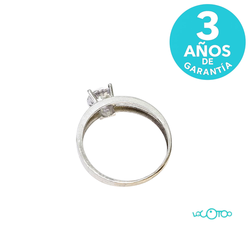 Sortija Oro 18Kt BLANCO CON CIRCONITAS