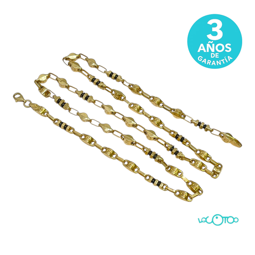 Cadena Oro 18Kt CON ESMALTE NEGRO 60cm