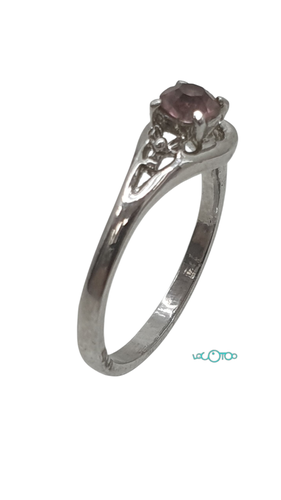 Bisutería ANILLO PLATEADO CON PIEDRA ROSA