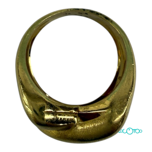  Anillo oro 18 k hueco , mate /brillo ancho