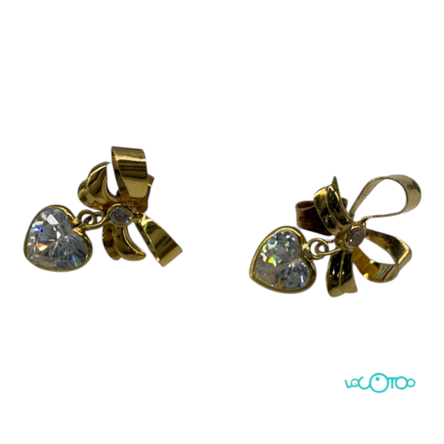 Pendientes Oro  lazo 18K con circonitas for