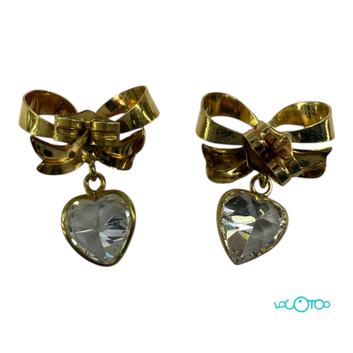 Pendientes Oro  lazo 18K con circonitas for