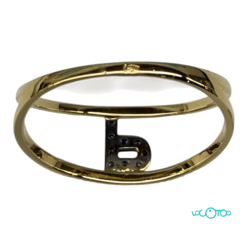 Anillo Oro 18K ,letra P,  con diamantes ,20