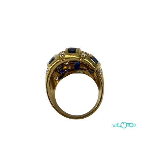 Anillo Oro 18 k, 20?brillantes diversos tam