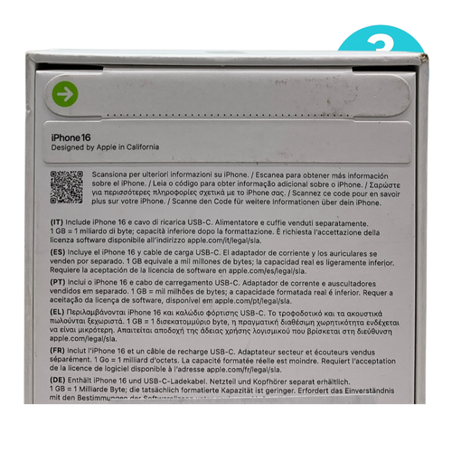 Smartphone APPLE IPHONE 16 Libre 6,1 '' 8 G