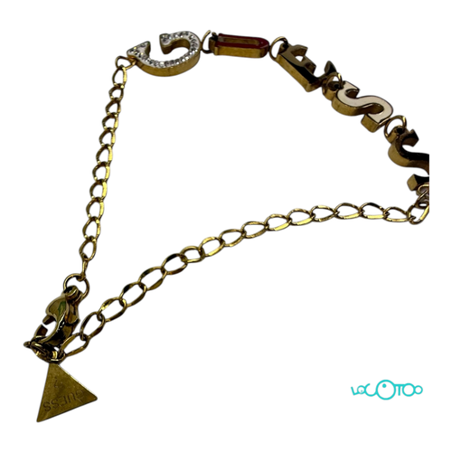 Pulsera Guess dorada diseño letras de la ma