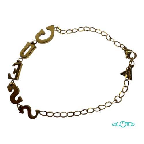 Pulsera Guess dorada diseño letras de la ma