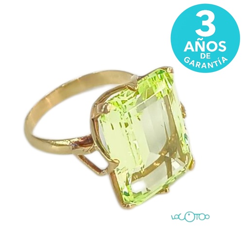 ANILLO ORO 18K CON PIEDRA RECTANGULAR VERDE
