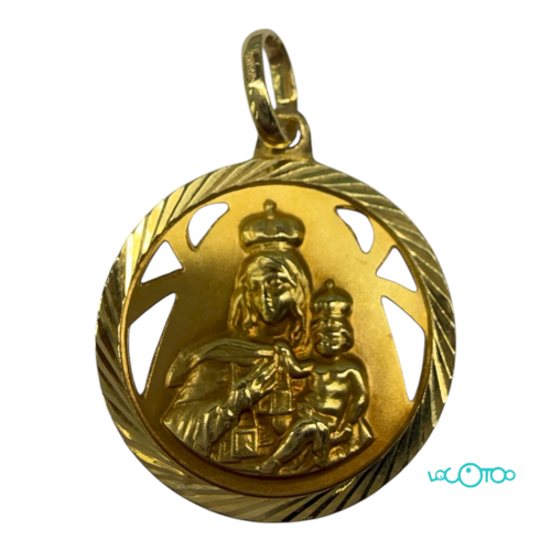 Medalla escapulario 18K ,bisel lapidado, ta