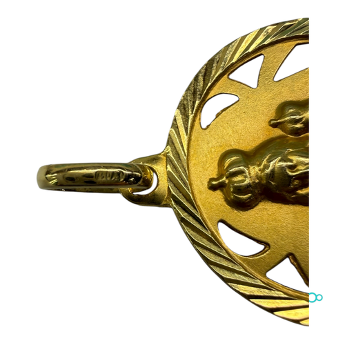 Medalla escapulario 18K ,bisel lapidado, ta