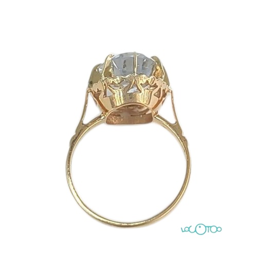 ANILLO ORO 18K CON PIEDRA AZUL OVALADA