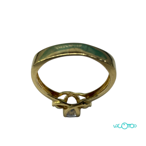 Anillo Oro 18 k con circonitas ,tipo solita