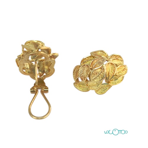 PENDIENTES ORO 18K CON HOJAS