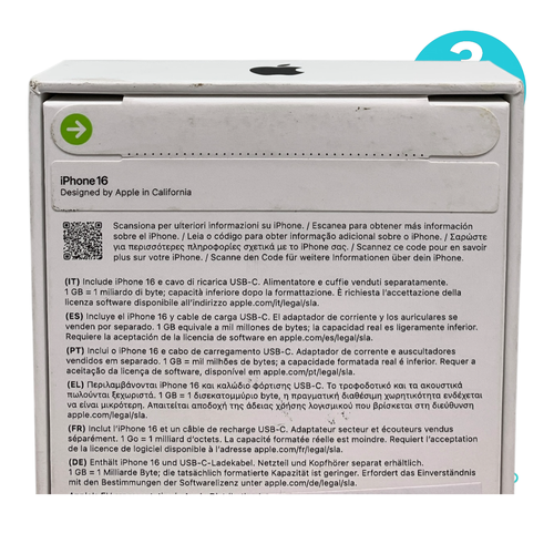 Smartphone APPLE IPHONE 16 Libre 6,1 '' 8 G