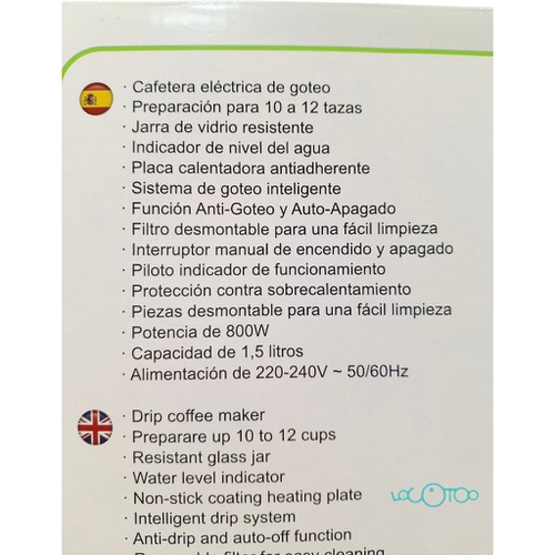 CAFETERA DE GOTEO SYTECH SYDC16