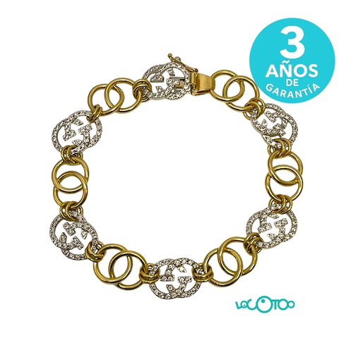 Pulsera Oro BLANCO Y AMARILLO CON CIRS