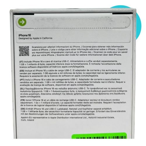  APPLE IPHONE 16 128 GB NEGRO