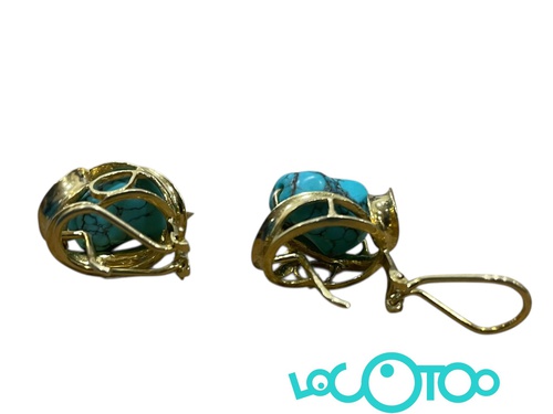 PENDIENTES ORO 18K  CON TURQUESA