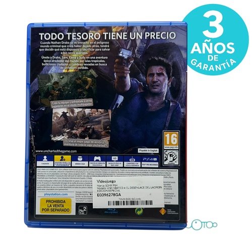 Videojuego SONY PS4 UNCHARTED 4: EL DESENLA